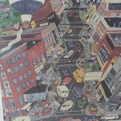 Framed Art Print Limited Edition Hendersonville, NC Downtown 1986 by Judith Cheney