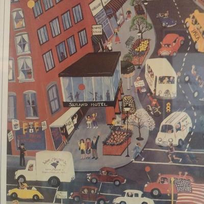 Framed Art Print Limited Edition Hendersonville, NC Downtown 1986 by Judith Cheney
