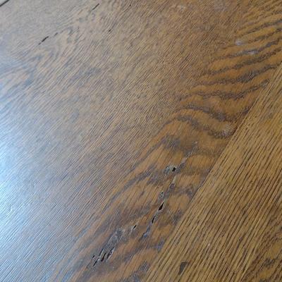 Antique Solid Oak Pedestal Dining Table