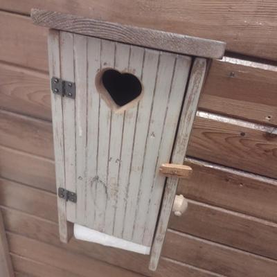 Folk Art Birdhouse Toilet Paper Dispenser