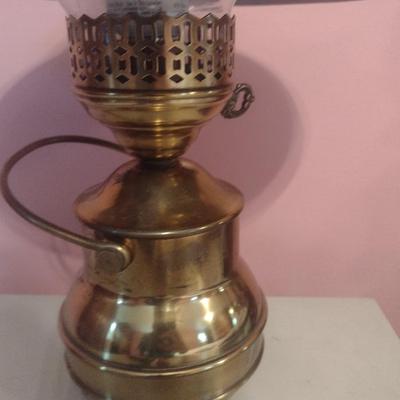 Vintage Brass Smudge Pot Post Table Lamp