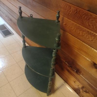 Wood Triple Tier Corner Shelf