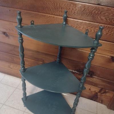 Wood Triple Tier Corner Shelf