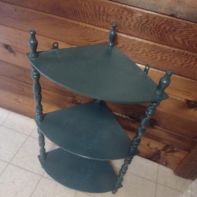 Wood Triple Tier Corner Shelf