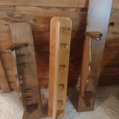 Set of Three Solid Wood Wall Shelves