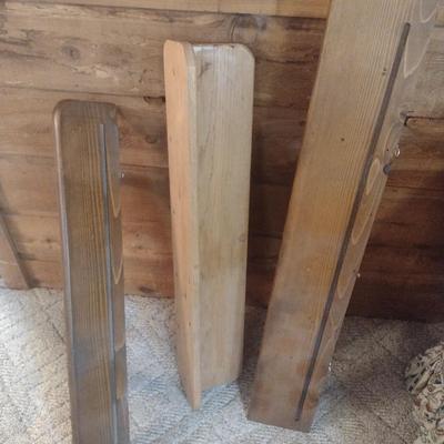 Set of Three Solid Wood Wall Shelves
