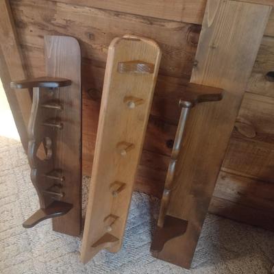 Set of Three Solid Wood Wall Shelves