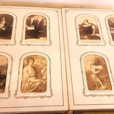 Lot #252 Antique Leather Photo Album - many cdvs/photos - 19th century