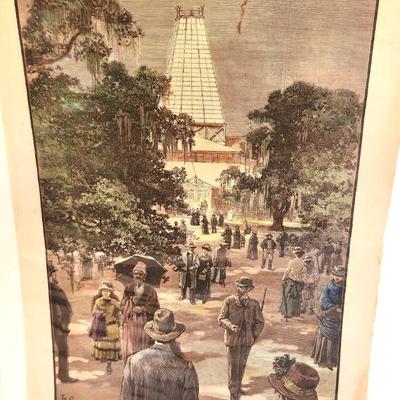 Lot #254 Harper's Weekly Jan 1885 - Approach to Horticultural Hall - New Orleans World Exposition