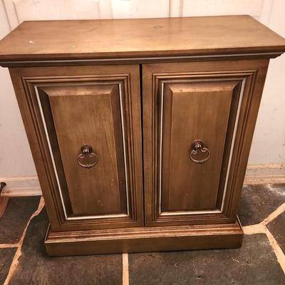 Lot #255 Hallway Wall Mirror and Cabinet Set - 1970s