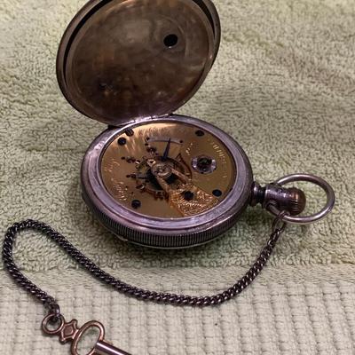 Elgin Watch Co Pocket Watch w/ Fob & Key George Mayer #304464