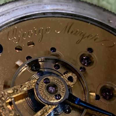 Elgin Watch Co Pocket Watch w/ Fob & Key George Mayer #304464