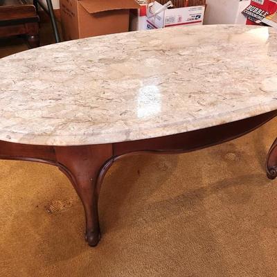 Lot #261 Queen Anne Style Coffee Table - Marble Top - made in Italy