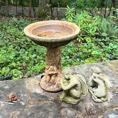 Cement Birdbath & Garden Sculptures (BY-RG)