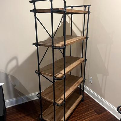 Two Steel & Wood Industrial Style Shelving Units (BLR-MG)