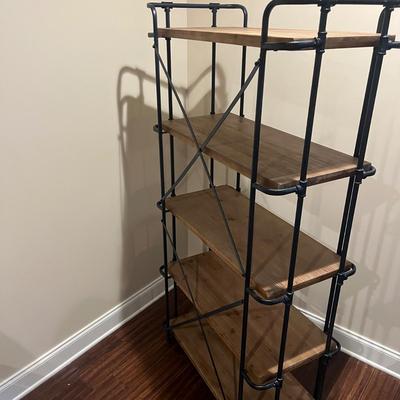 Two Steel & Wood Industrial Style Shelving Units (BLR-MG)