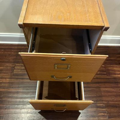 Wooden Two Drawer File Cabinet (BLR-MG)