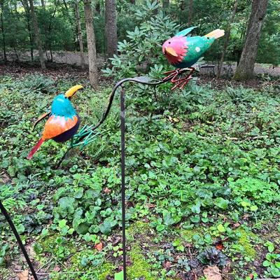 Recycled Metal Rooster Tricycle Planter, Pendulum Stakes & More (BY-RG)