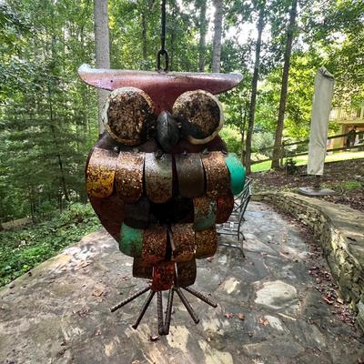Recycled Metal Rooster Tricycle Planter, Pendulum Stakes & More (BY-RG)