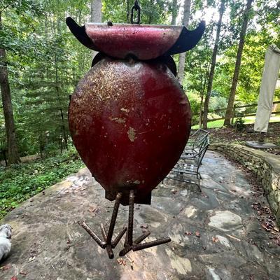 Recycled Metal Rooster Tricycle Planter, Pendulum Stakes & More (BY-RG)