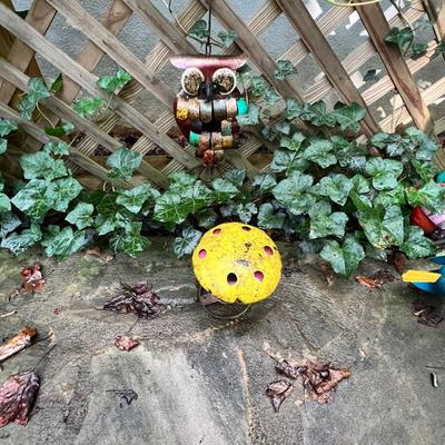 Recycled Metal Rooster Tricycle Planter, Pendulum Stakes & More (BY-RG)