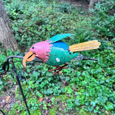 Recycled Metal Rooster Tricycle Planter, Pendulum Stakes & More (BY-RG)