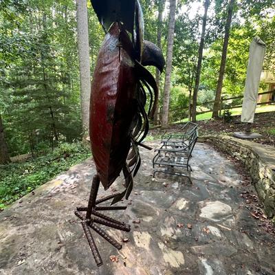 Recycled Metal Rooster Tricycle Planter, Pendulum Stakes & More (BY-RG)