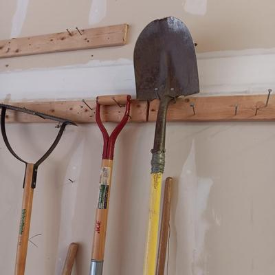 YARD TOOLS PLUS A PUSH BROOM