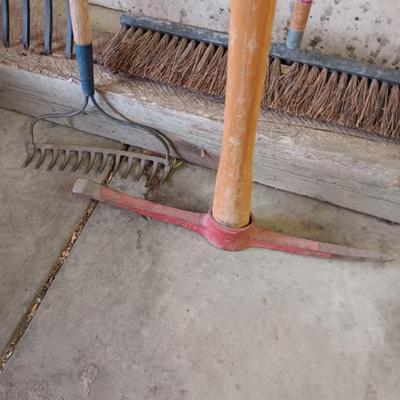 YARD TOOLS PLUS A PUSH BROOM