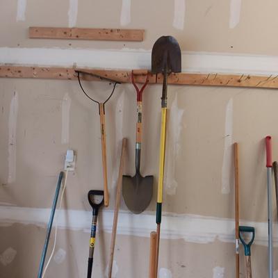 YARD TOOLS PLUS A PUSH BROOM