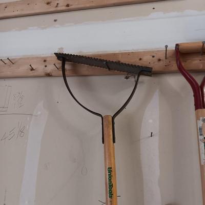 YARD TOOLS PLUS A PUSH BROOM