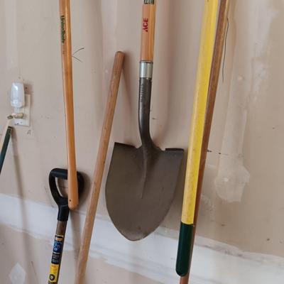 YARD TOOLS PLUS A PUSH BROOM