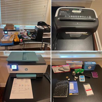 HP Officejet Pro 8028E Printer, Bonsaii Shredder & Office Supplies (BLR-MG)