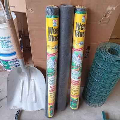 YARD TOOLS PLUS WEED BLOCK AND METAL FENCING