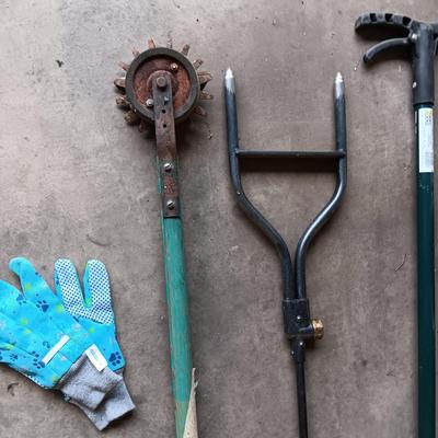 YARD TOOLS PLUS WEED BLOCK AND METAL FENCING