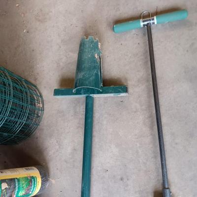 YARD TOOLS PLUS WEED BLOCK AND METAL FENCING