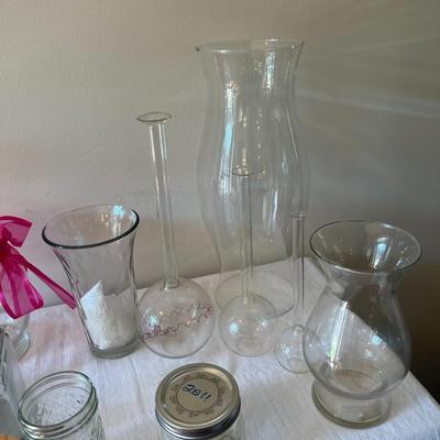 Assorted Clear Glass Jars and Vases (G)