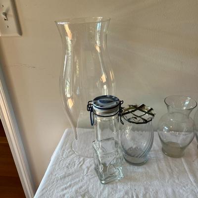 Assorted Clear Glass Jars and Vases (G)