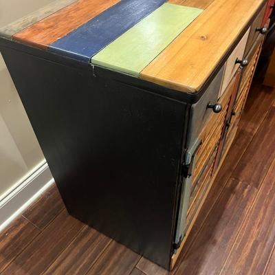 Ethan Allen One Drawer Multicolor Cabinet (BLR-MG)