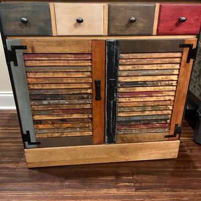 Ethan Allen One Drawer Multicolor Cabinet (BLR-MG)