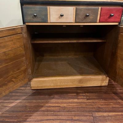 Ethan Allen One Drawer Multicolor Cabinet (BLR-MG)