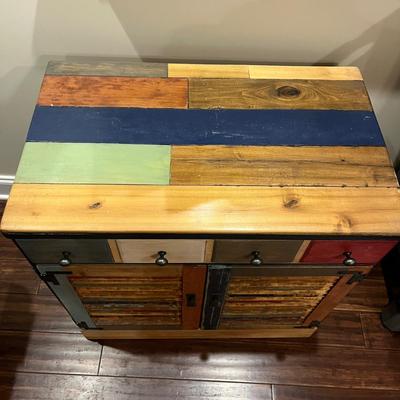 Ethan Allen One Drawer Multicolor Cabinet (BLR-MG)
