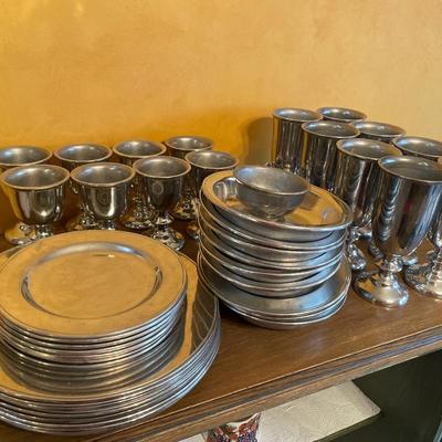 Pewter dining set