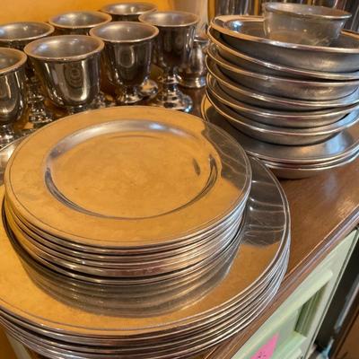 Pewter dining set