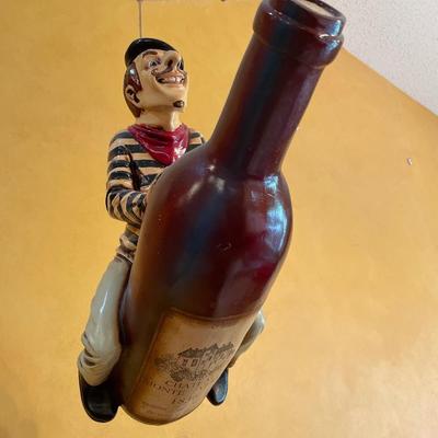 Parisian flying on a wine bottle