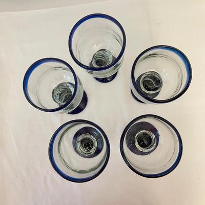 Artisan Blown Blue-Rimmed Drinkware (K-SS)