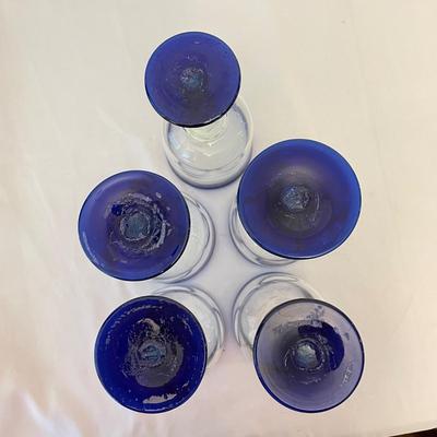 Artisan Blown Blue-Rimmed Drinkware (K-SS)
