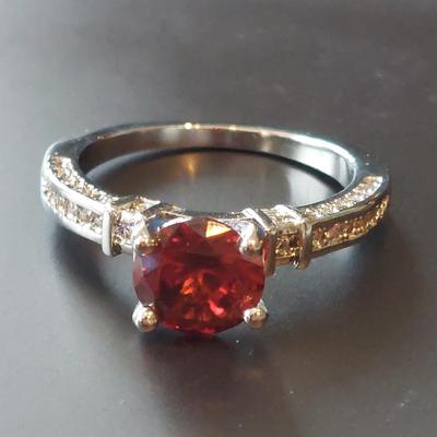 Treated Garnet Ring