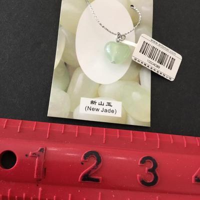 Beautiful, 925 silver and new jade heart charm pendant
