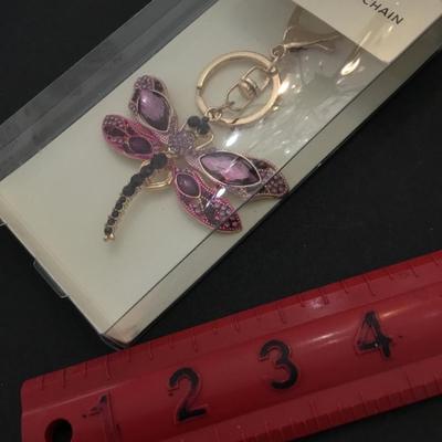 Super cute dragonfly, rhinestone keychain